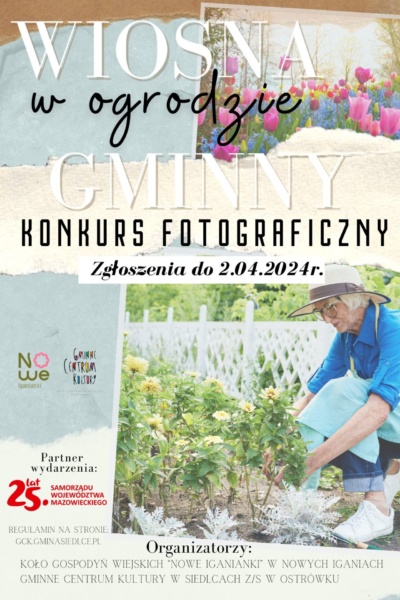 Plakat konkurs fotograficzny wiosna w ogrodzie