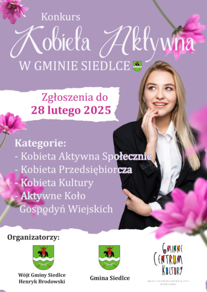 Gmina Siedlce plakat Kobieta Aktywna Konkurs